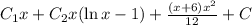 C_1x + C_2x(\ln x-1) + \frac{(x+6)x^2}{12}+ C