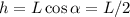 h = L\cos\alpha = L/2