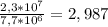 \frac{2,3*10^{7} }{7,7*10^{6}} =2,987