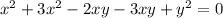 x^{2} +3x^2 - 2xy -3xy+ y^2 =0