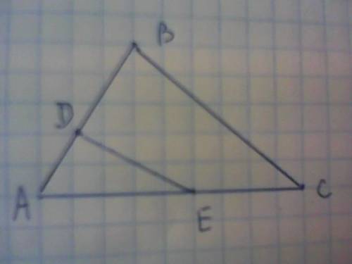 Точки d и e лежат на сторонах ab и ac треугольника abc. найдите ad, если ab = 8 см, ac = 3 см, ae =