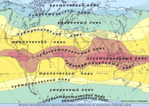 Вкаких климатических поясах расположены южные материки