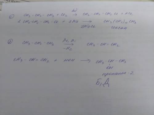 Какие углеводороды можно получить в две стадии из пропана? а)пропен б)гексан в)2,3-диметилбутан г)пр