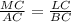 \frac{MC}{AC}= \frac{LC}{BC}