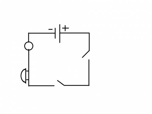 Электрическая цепь составлена из батарейки, лампочки, звонка и двух ключей. если хотя бы один ключ р