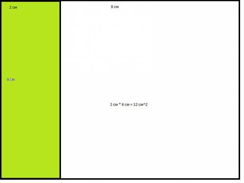 Начерти прямоугольник со стороной 8 сантиметров и 6 сантиметров раскрась его четвертую часть и вычис
