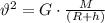 \vartheta^2=G\cdot \frac{M}{(R+h)}