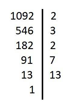 Разложите на простые ножители число 1092 и 5 класс