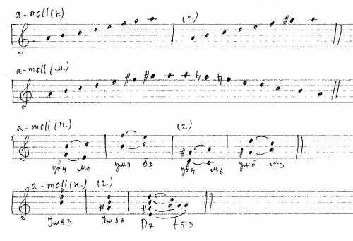Вля миноре написать гамму в натуральном и гармоническом мелодическом ум5 ув4 ум53 d7 с разрешением п