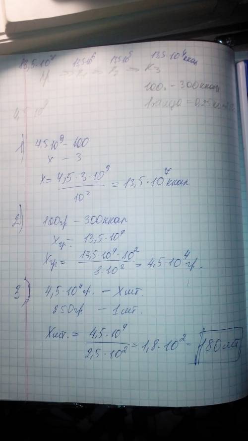 Установлено, что 100г тела хищной птицы (консумента 3 порядка) содержат 300 ккал энергии, средняя ма