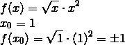 Вычислите f(x), если f(x) = √x * x²; x = 1