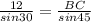 \frac{12}{sin30} = \frac{BC}{sin45}