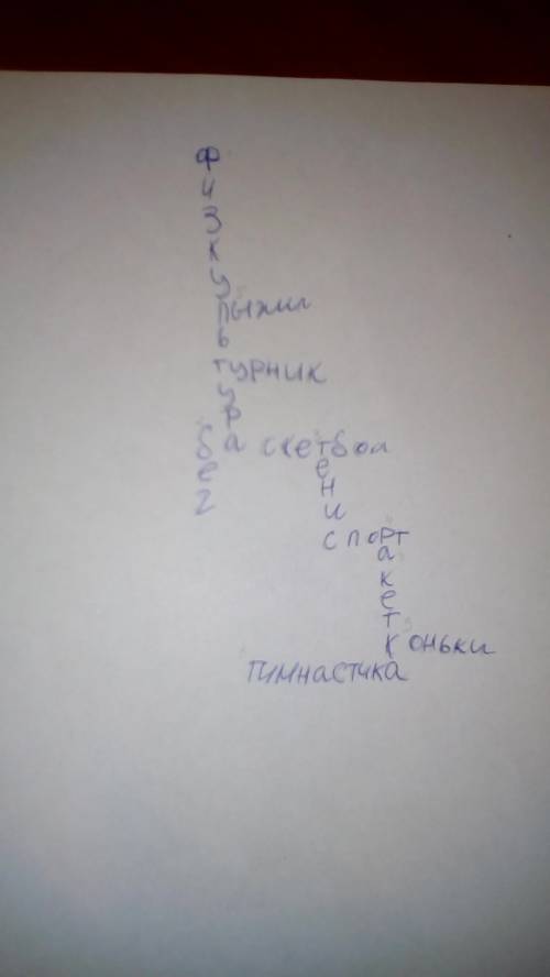 Надо сделать кроссворд на тему спорт с 10-ю вопросами. !