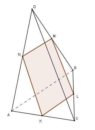Втетраэдре авсд точки к, l , m, n - середины ребер ас , вс , вд . ад соответственно . определите вид
