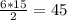 \frac{6*15}{2} = 45