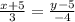 \frac{x+5}{3} = \frac{y-5}{-4}