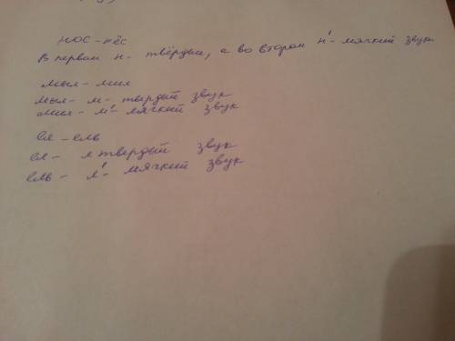 Какими звуками различаются слова каждой пары? произнеси эти звуки: нос-нёс, мыл-мил, ел-ель