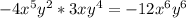 -4x^5y^2*3xy^4=-12x^6y^6