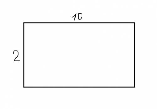 Ширина прямокутника 2 см, а довжина у 5 разів більша. побудуй такий прямокутник .обчисли його периме