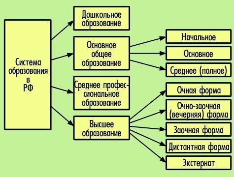 Из каких ступеней состоит система образования рф?