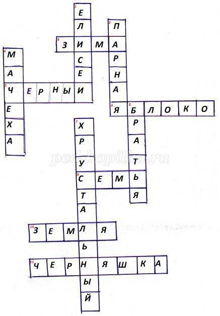 Составьте крассворд на любую тему 5 класс