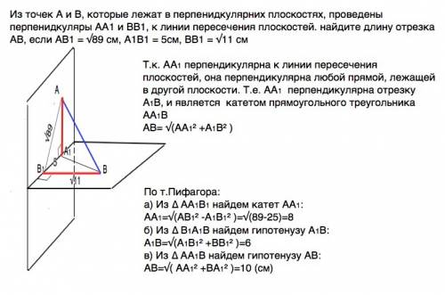 Важно для меня: ( из точки а и в, которые лежат в перпенидкулярних плоскостях, проведено перпенидкул