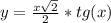 y= \frac{ x\sqrt{2} }{2} *tg(x)