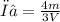 ρ₁ = \frac{4m}{3V}