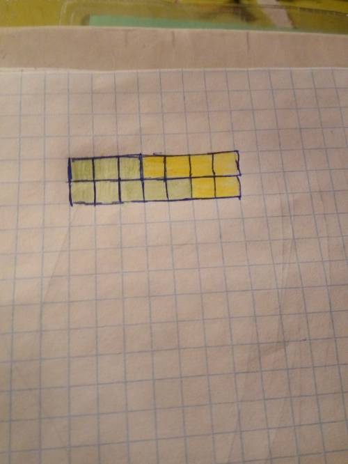 Раскрась квадраты в два цвета зеленый и желтый так чтобы в первом ряду зеленых квадратов было на 1 м