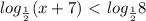 log_{ \frac{1}{2} } } (x+7) \ \textless \ log_{ \frac{1}{2} } } 8