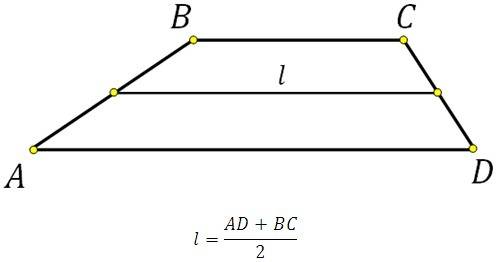 Как найти среднюю линию трапеции и четырехугольника? .