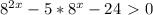 8^{2x}-5*8^x-24\ \textgreater \ 0