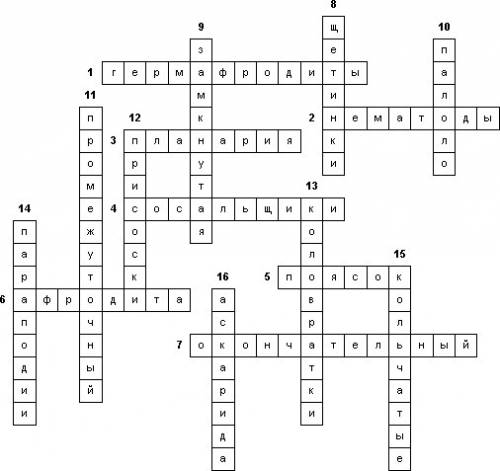 Создайте кросворд на тему биологии как животные обращаются между собой