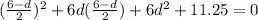 (\frac{6-d}{2})^{2}+6d( \frac{6-d}{2})+6d^{2}+11.25=0