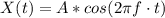 X(t)=A* cos(2 \pi f \cdot t)