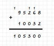 173×908-(95 268+10 032)÷15= 1) 2) 3) 4) по действиям в столбик .