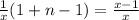 \frac{1}{x}(1+n-1)= \frac{x-1}{x}