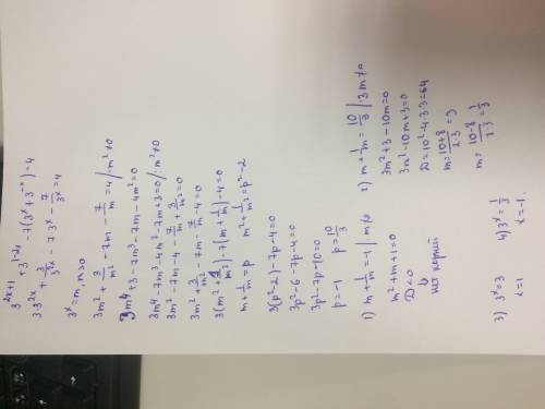 Нужно ! решить показательное уравнение)) 3^(2x+1)+3^(1-2x)-7(3^x+3^-x)=4