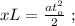 xL = \frac{at_o^2}{2} \ ;