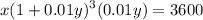 \displaystyle x(1+0.01y)^3(0.01y)=3600