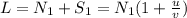 L = N_1+S_1 = N_1(1+\frac{u}{v})