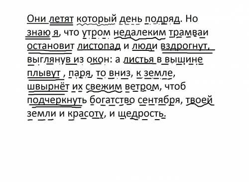 Разберите предложения: они летят который день подряд. но знаю я, что утром недалеким трамваи останов