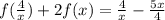 f( \frac{4}{x} )+2f(x)=\frac{4}{x}- \frac{5x}{4}