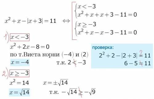 Как решить уравнение с модулем x^2+x-abc(x+3)=11