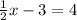 \frac{1}{2}x-3=4