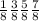 \frac{1}{8} \frac{3}{8} \frac{5}{8} \frac{7}{8}