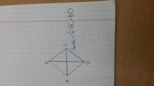 Скажите как находить площадь ромба с теоремы пифагора