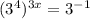 (3^4)^{3x}=3^{-1}