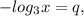 - log_{3} x=q,