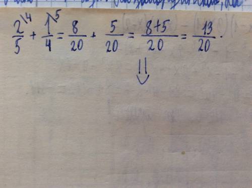 2/5+1/4 . забыла эту тему! : ( если можно, пишите не только ответ. здесь дроби.